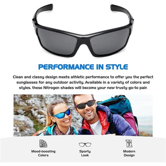 Polarized Wrap Around Sport Sunglasses for Men Women UV400 Sports Sun Glasses - Picture 3 of 6